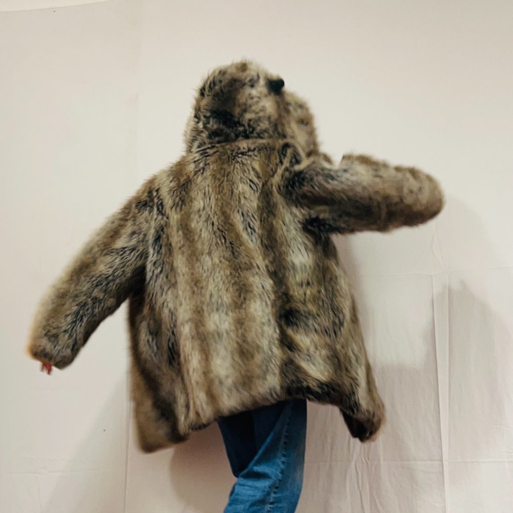 SPIRITHOODS -  Faux Fur Coat with ears for Man or Woman (large, but flexible)